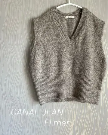 CANAL JEAN El mar 울 혼방 V넥 니트 베스트