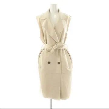 [ 거의 미사용 ] ZARA 페이크 스웨이드 롱 베스트 베이지