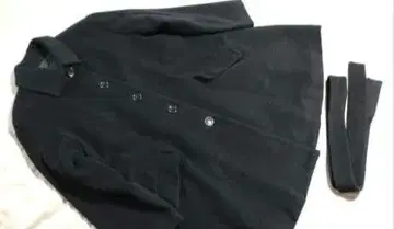 저스트비기 코트 벨트 포함 A라인 블랙