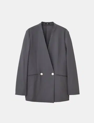 PLST 하이 스트레치 트리코트 컬러리스 더블 자켓