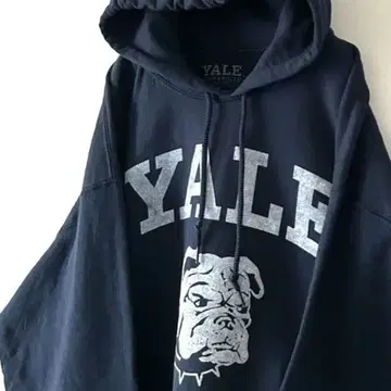 YALE 대학 불독 맨투맨 후드티 L 네이비 네이비 컬러 구제 의류