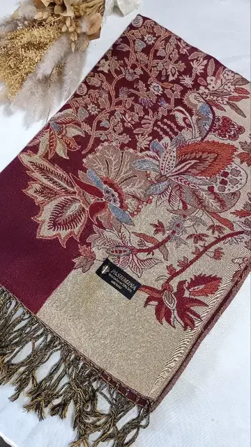 가격 인하 PASHMINA 파슈미나(캐시미어) 대형 보태니컬 무늬 스톨