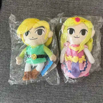 [ 미개봉 ] 젤다의 전설 툰 링크 젤다 공주 봉제 인형 2개 세트