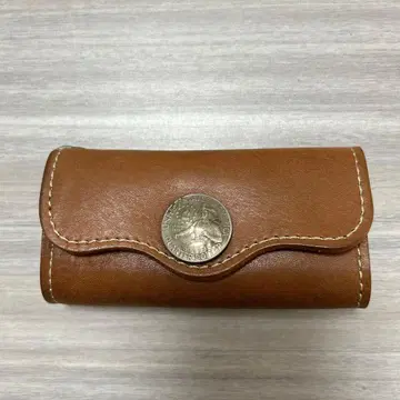 브라운 천연 가죽 키케이스