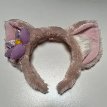 고양이 귀 머리띠 보라색 꽃 장식 포함