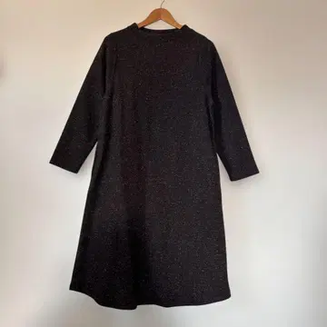 여성용 ESSEME 브라운 니트 A라인 원피스 긴팔 M 사이즈