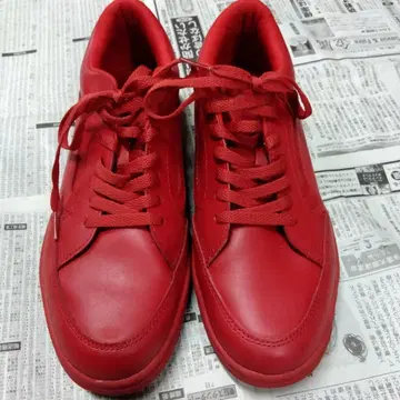 Vans 가죽 스니커즈 레드