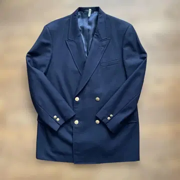NEWYOKER 네이비 더블 브레스트 테일러드 자켓