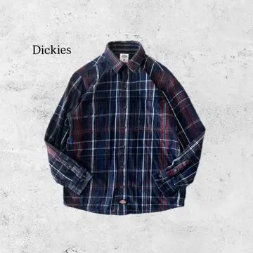 Dickies 플란넬 체크 셔츠 M 네이비 계열
