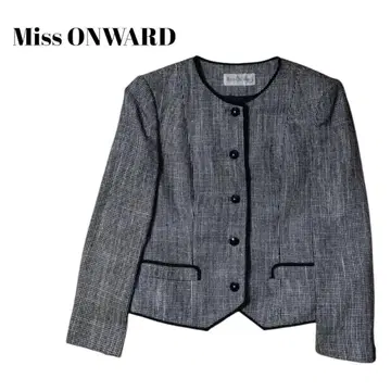 [ Miss ONWARD ] 레트로 노카라 자켓 모혼방 실크