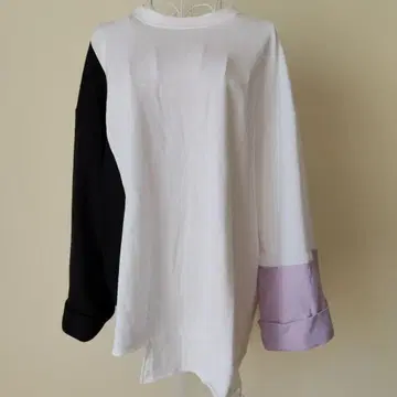 택 포함 새상품 컬러 블록 오버 사이즈 티셔츠 어깨 트임 남녀 공용