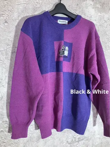 Black & White 울 혼방 니트 스웨터 일본제