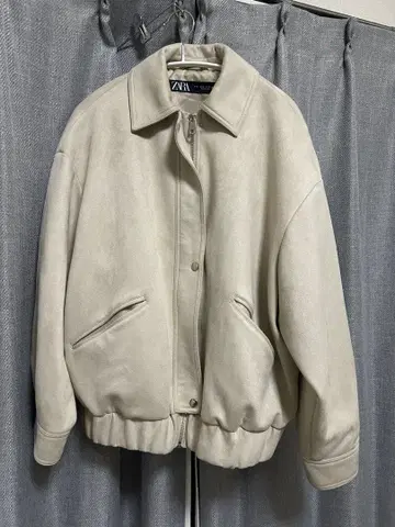 [기간 한정] ZARA 스웨이드 베이지 점퍼/블루종