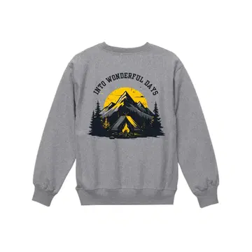 [ 새상품 ] 래글런 슬리브 크루넥 XL 믹스 그레이 백 프린트