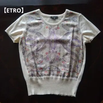 [ ETRO ] 에트로 니트 반팔 아이보리 계열