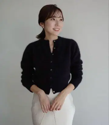 미사용 새상품 택 포함 anuans 라쿤 폭스 숏 가디건 네이비