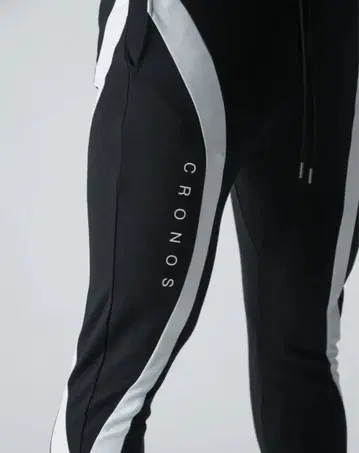 CRONOS 블랙 조거 팬츠