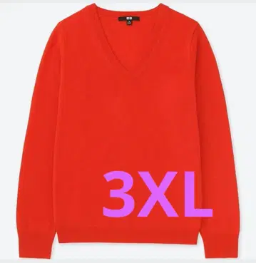 유니클로 캐시미어 V넥 스웨터 3XL