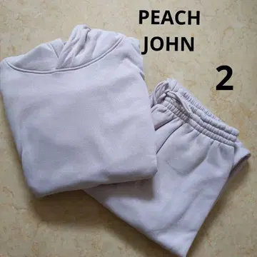 새상품 피치 존 PEACHJOHN 로고 후디 셋업 라벤더