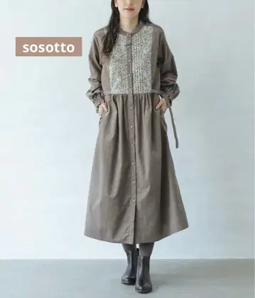 새상품 가는 코듀로이 원피스 LIBERTY sosotto 모카