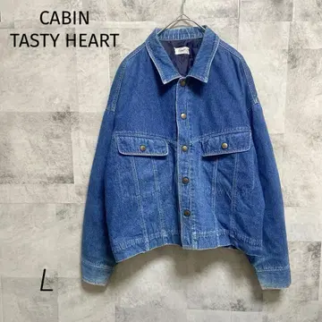 CABIN [ L ] 데님 자켓 G 블루 빈티지 구제 의류 골드 버튼
