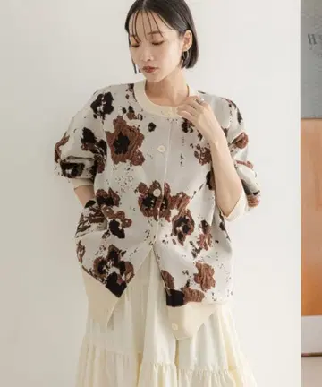 뉘앙스 카우 가라 가디건 LS