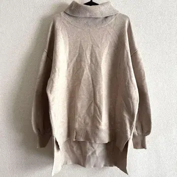 PATTERN fiona 니트 스웨터 오버 사이즈 앞뒤 트임 베이지