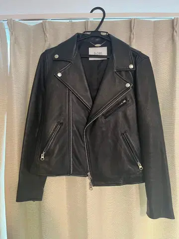 SLOBE IENA 천연 가죽 블랙 라이더 자켓