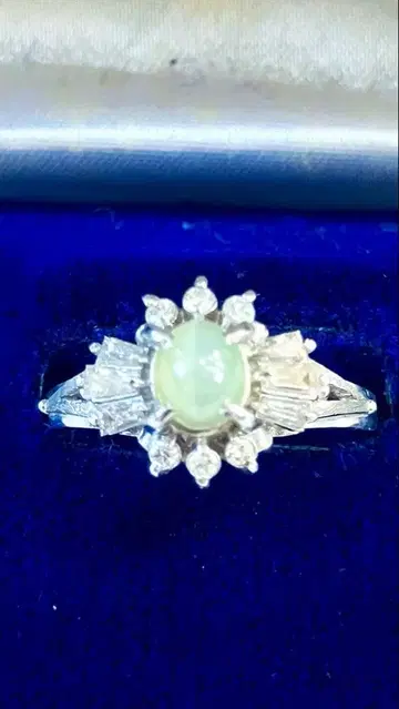 캣츠아이 다이아몬드 플라티나 반지