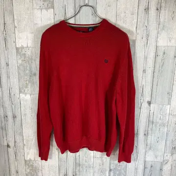 CHAPS 레드 크루넥 남성용 XL 사이즈 니트 스웨터