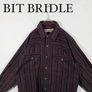 BIT BRIDLE 스트라이프 셔츠 L 긴팔 올 패턴