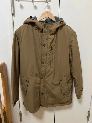 익명 배송 크로커다일 아우터 모즈 코트 베이지 후드 부착 남성용 M