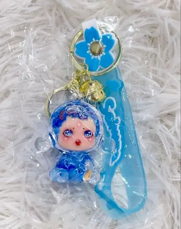 SaRura/파란 헤드폰 달린 인형 키링