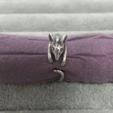 반지 10호 쥐 디자인 빈티지 앤티크 실버 컬러