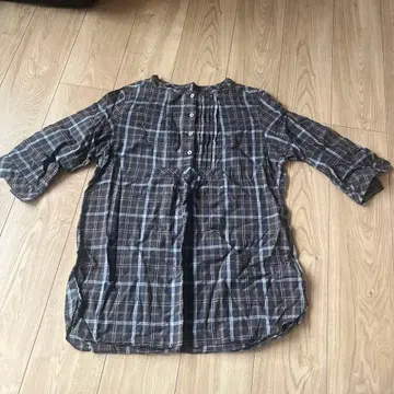 Lacoste 체크 무늬 칠부 소매 튜닉