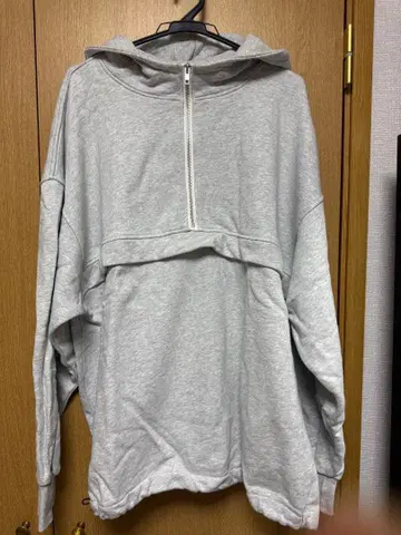 JEANASIS 그레이 프론트 지퍼 후드티