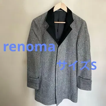 레노마 울 코트 체스터 코트 그레이 S #3213