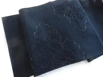 블랙 베이스 자수 나고야 오비 블랙 베이스로 세련됨 비침