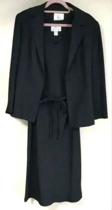 KUMIKYOKU 셋업 수트 그레이 끈 벨트 포함