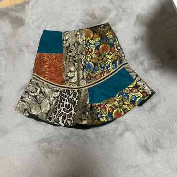 플레어 스커트 멀티 컬러 꽃무늬