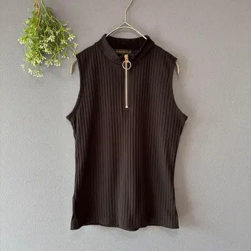 골지[F] 성숙 캐주얼 부드러운 터치 2way 하프 지퍼 베스트