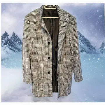 자라 ZARA MEN 스탠드 카라 글렌체크 체스터 코트 M