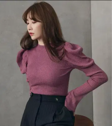 herlipto Volume Sleeve Rib Knit Top