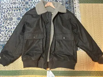 보아 안감 인조 가죽 블루종 Large