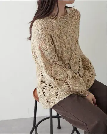 mystic 시스루 니트 베이지