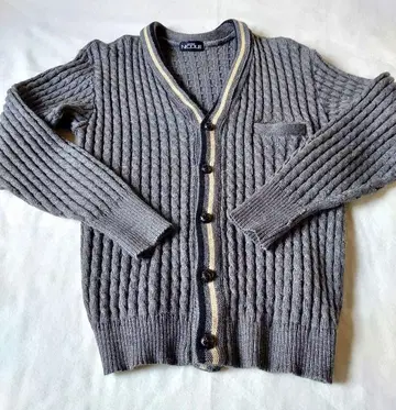 80s 니콜 케이블 니트 가디건 울 100%