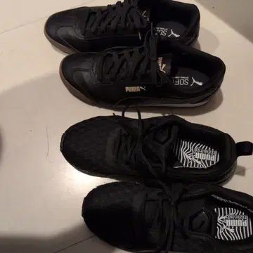 최종 가격 인하 PUMA SOFT 블랙 스니커즈 2켤레