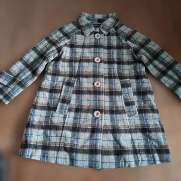 그레이 계열 체크 무늬 코트 M 사이즈