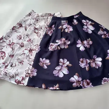 JUSGLITTY 플라워 프린트 플레어 스커트 세트 사이즈 1