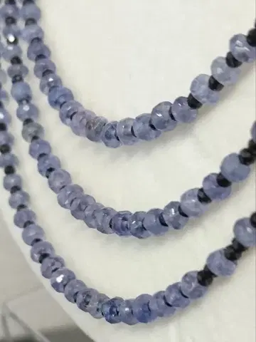 새상품 탄자나이트&블랙 스피넬 롱 3연 목걸이